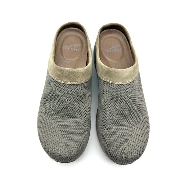 Dansko Sondra Taupe Suede Leather Slip-on Clog Mule Sneaker EU 38 US 7.5-8 - Picture 3 of 13